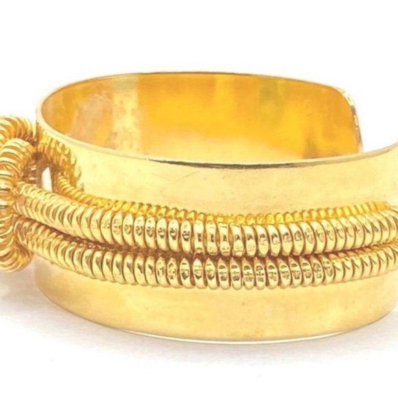 Retro Achilles Jewelry love knot wide gold tone cuff bracelet - Picture 4 of 5